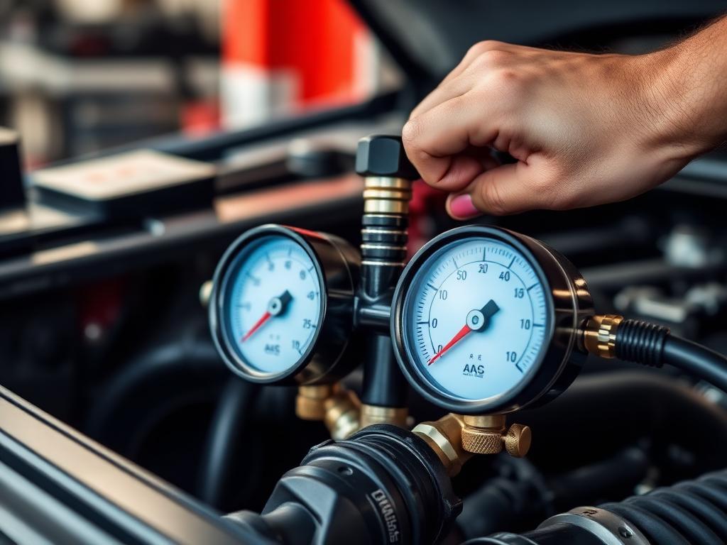 Punjenje auto klime — manometri i stanica za servis klima uređaja